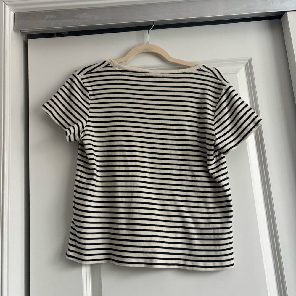 Les Copains Italy Striped Knit Top T-Shirt Blue White Fits US S/M (Tag IT XXL) - Picture 7 of 9